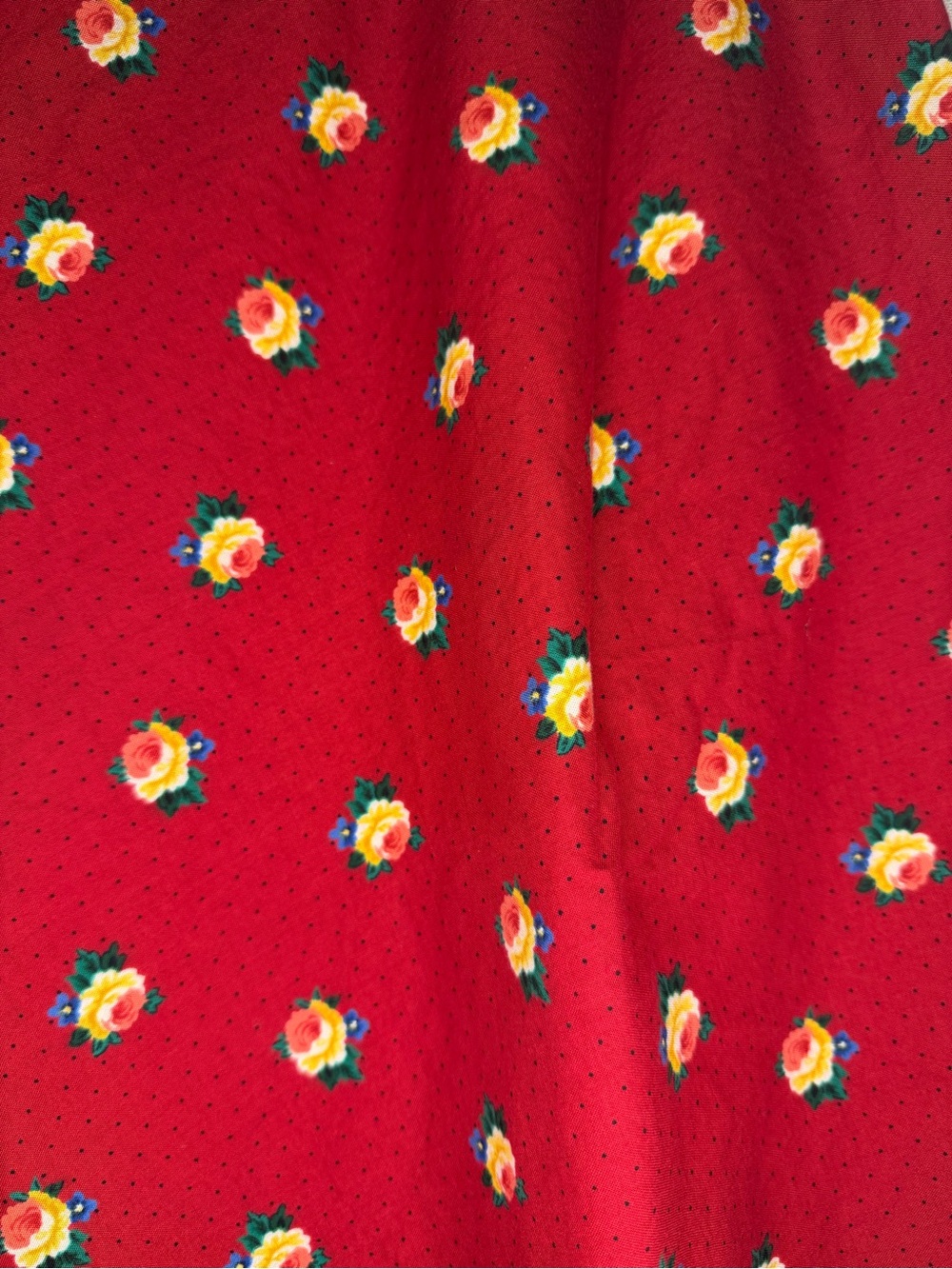Vintage 90s Lauren Ralph Lauren Skirt Paisley Border Floral Prairie - Picture 2 of 4